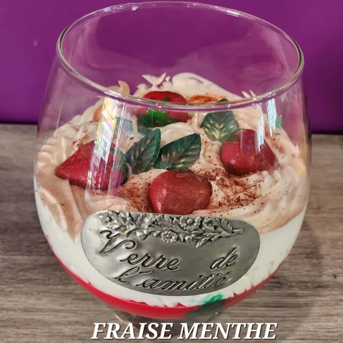 Bougie personnalisée cerise noire